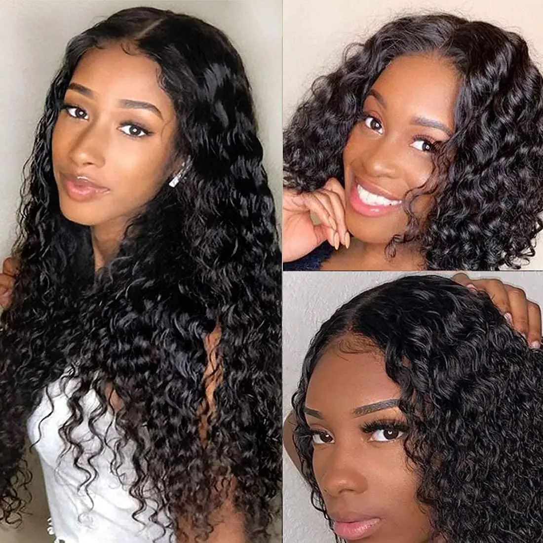 Kinky Curly Lace Wig Human Hair Wigs 4x4 Pre Plucked Lace Closure Wigs