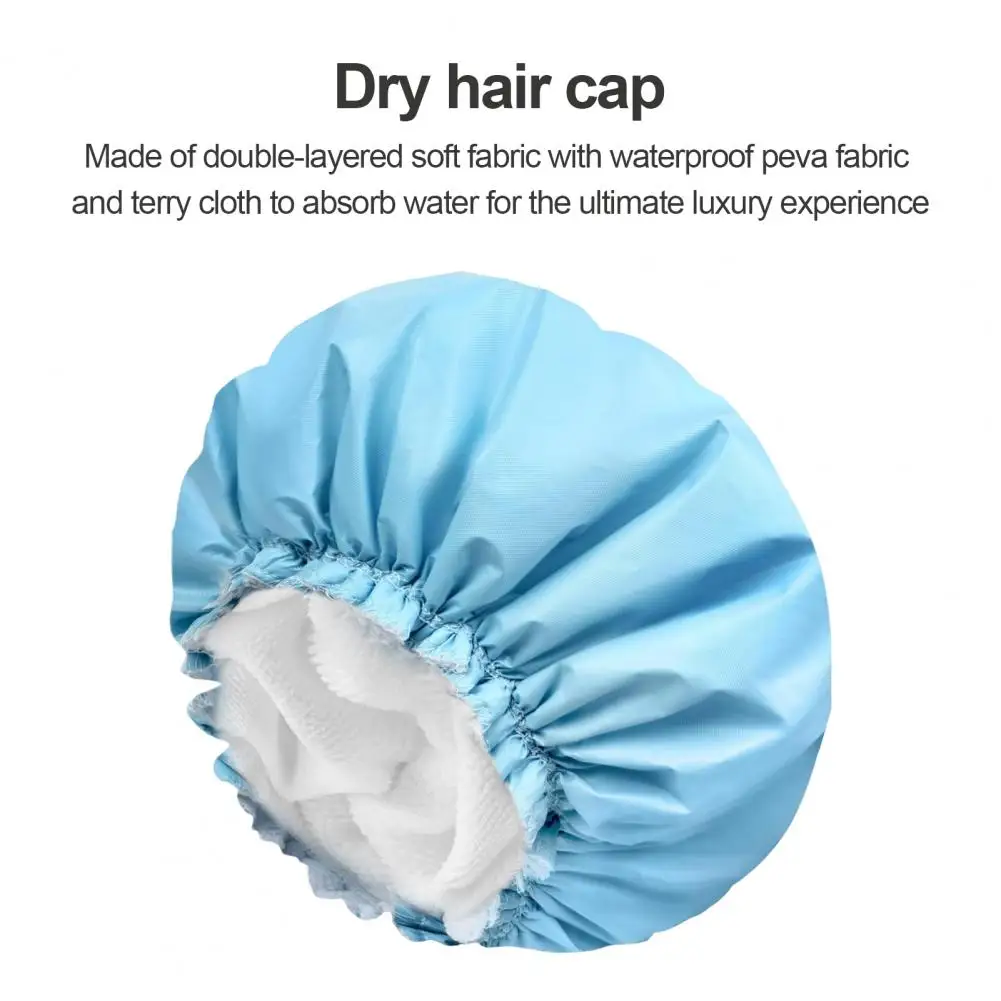 

Terry Cloth Shower Cap Waterproof Shower Cap with High Elasticity Band for Women Lightweight Reusable Hair Drying Cap with Great