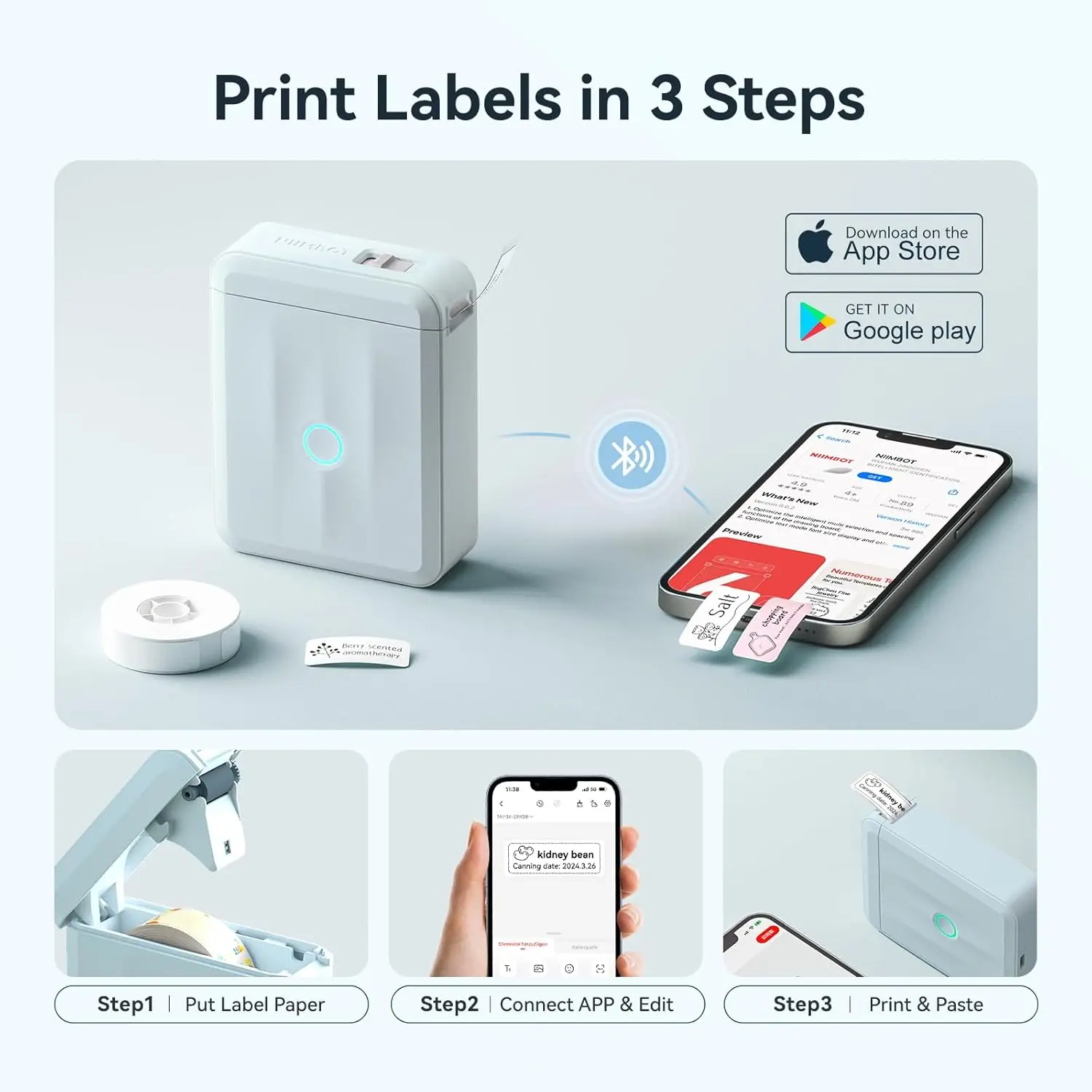 2024 New NIIMBOT D110 Upgraded Mini Label Maker Machine with Tape Portable Bluetooth Thermal Printer Self-adhesive Sticker Maker