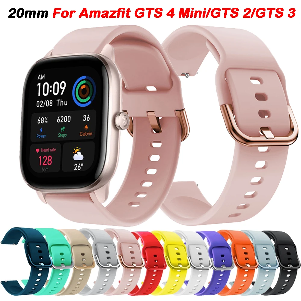 Soft Silicone Sports Watch Band, 20mm Strap, 42mm Bracelet