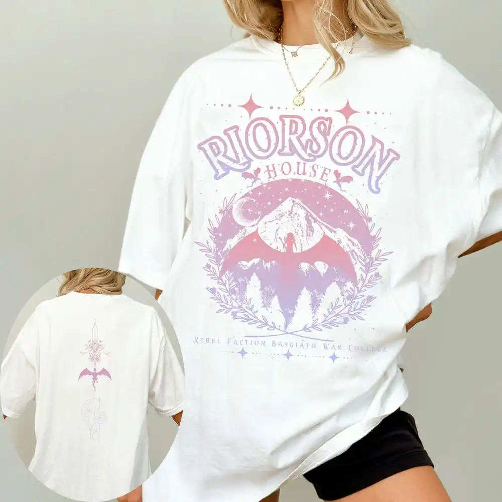 Vintage Xaden Riorson House Basgiath War College Shirt Fourth Wing Comfort Unisex Tee Cotton Y2K Top Daily Trendy Streetwear 3