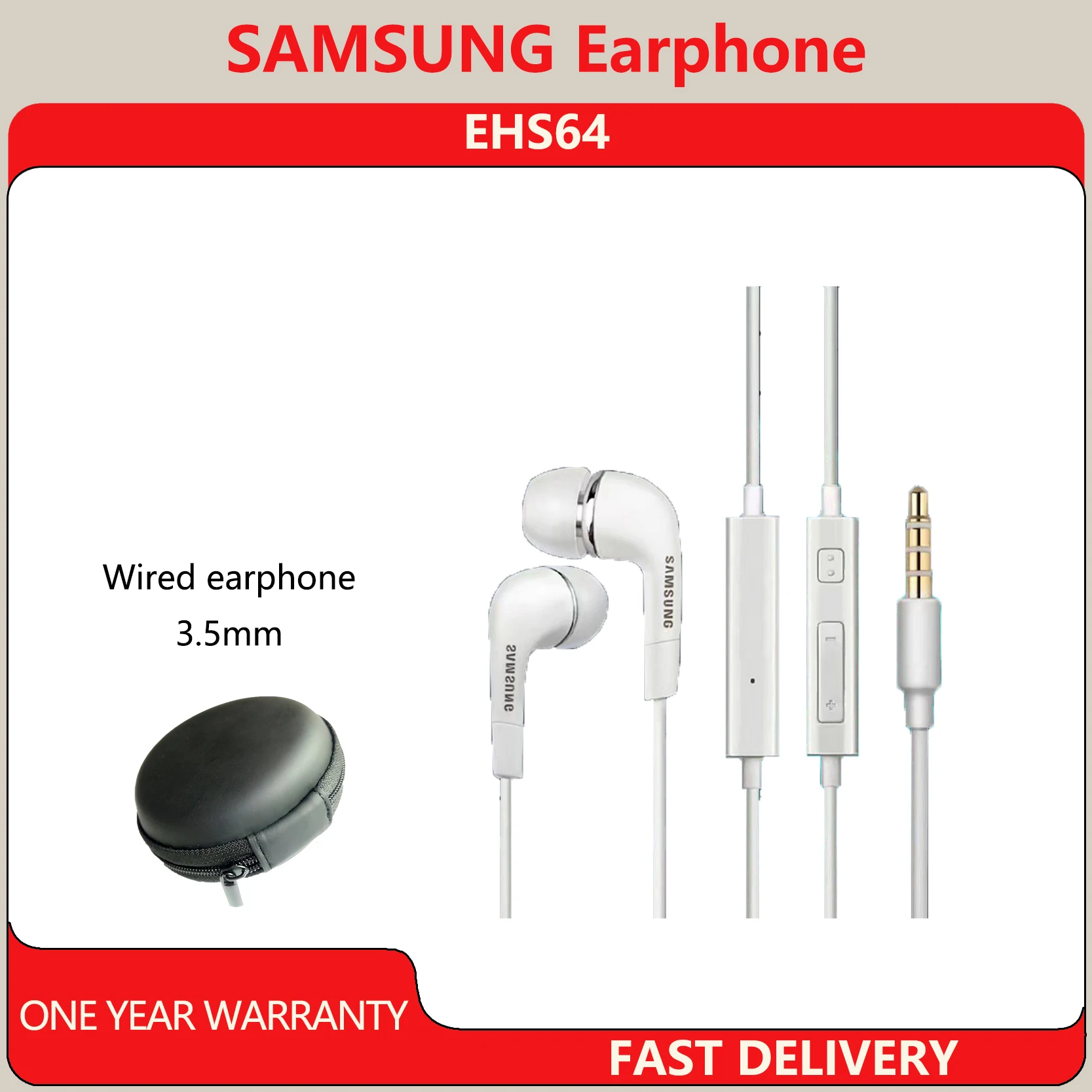 Original For Samsung EHS64 3.5mm Earphones Wired Control Mic In-Ear Headset For Galaxy S9 A32 A72 A50 A70 A41 A51 A8 A9 A10 A20 wired earphones