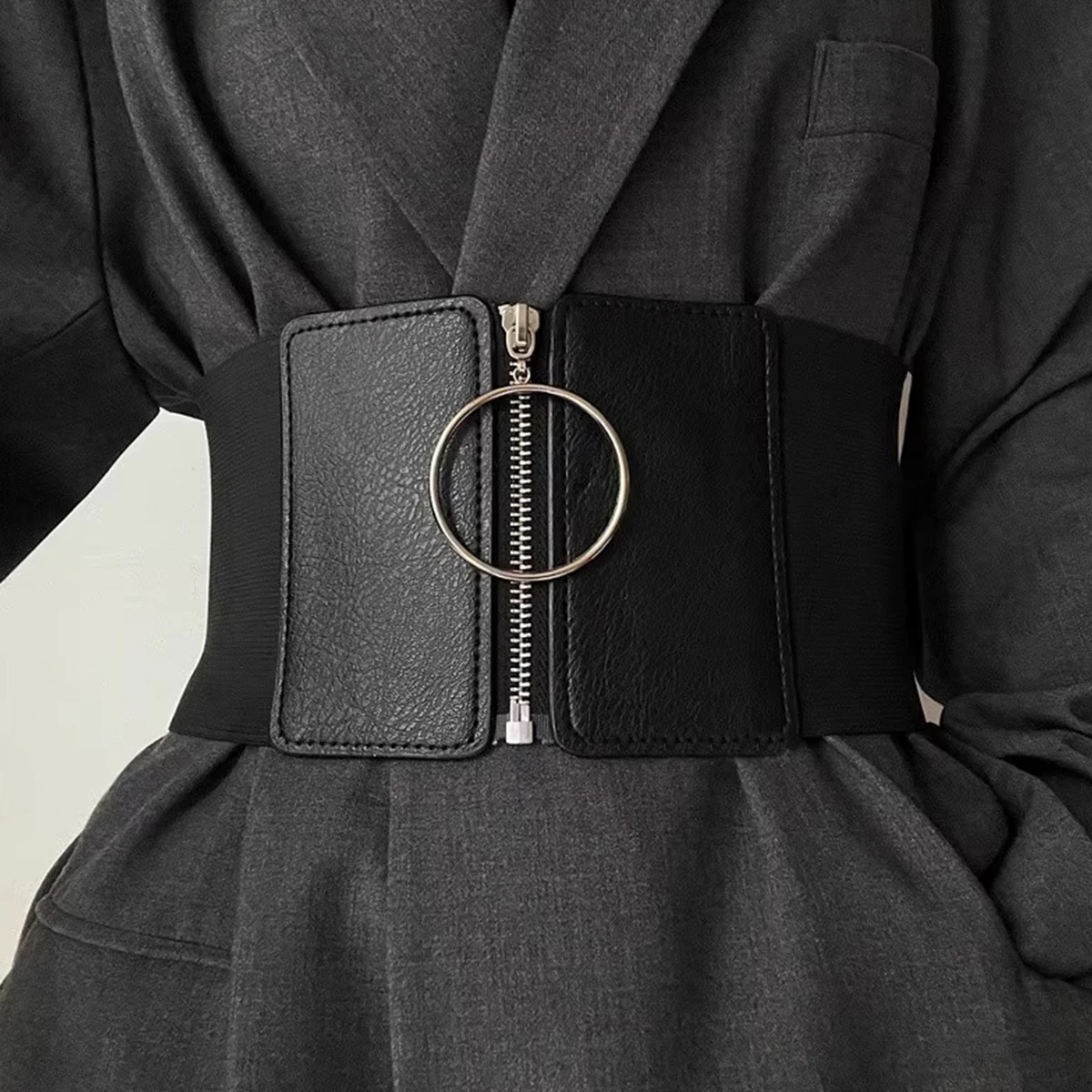 Mode Schwarz Elastische Designer Gürtel Für Frauen Hohe Qualität Weibliche Taille Goth Korsett Gürtel Kleid Stretch Cummerbunds Breite