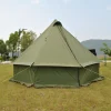 4 Person Luxury Pyramid Tent Yurt Tent with Silver Coating for UV Protection Breathable Camping Tent Stove Space for 4 Seasons
