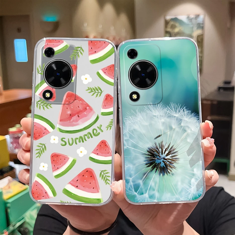 Clear TPU Silicone Soft Protective Case with Pretty Butterfly Bear Design for 6.75-Inch Smartphones