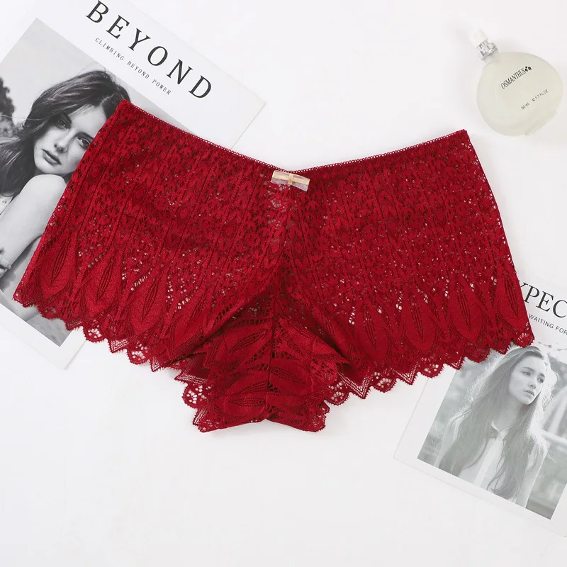 

Sexy Panties Women Mid Waist Lace Thongs And G Strings Underwear High-quality Lingerie Hollow Out Transparen