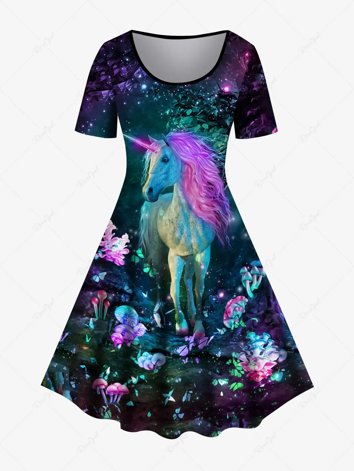 

Kenancy 2024 New Plus Size 3D Bowknot Flower Poinsettia Starry Printed Vintage A Line Dress Vestido For Women