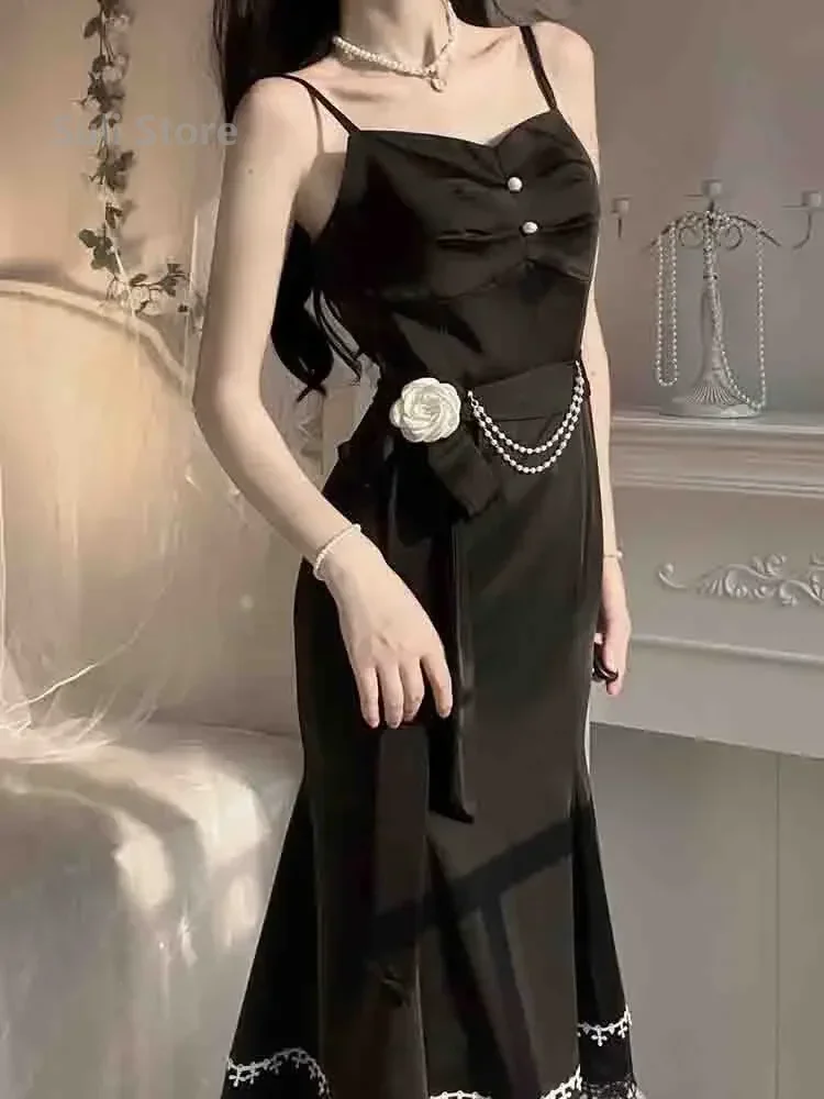 الفرنسية خمر حورية البحر فستان المرأة الدانتيل الك...