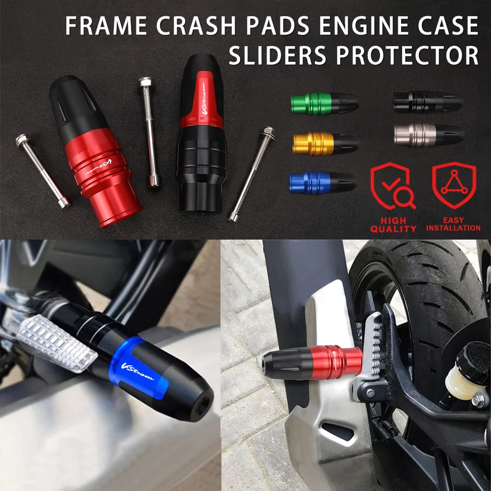 

For Suzuki V-Strom V-Strom650 V Strom 650 Black Motorbike Exhaust Frame Sliders Crash Pads Falling Protector CNC Accessories New