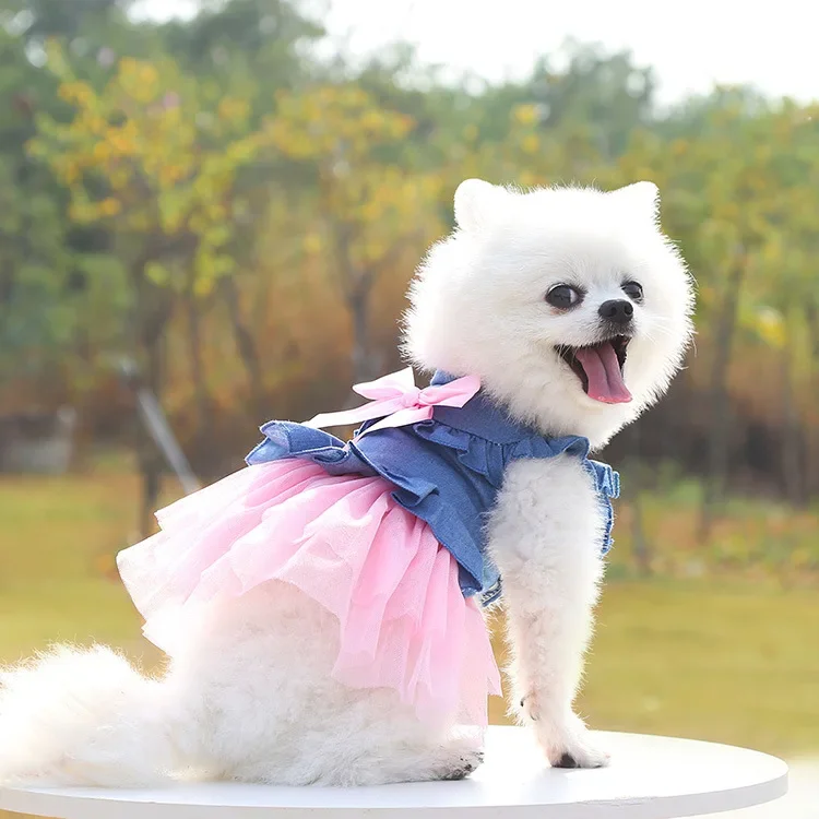 Dog Dress For Small Dogs Clothes Denim Wedding Dresses For