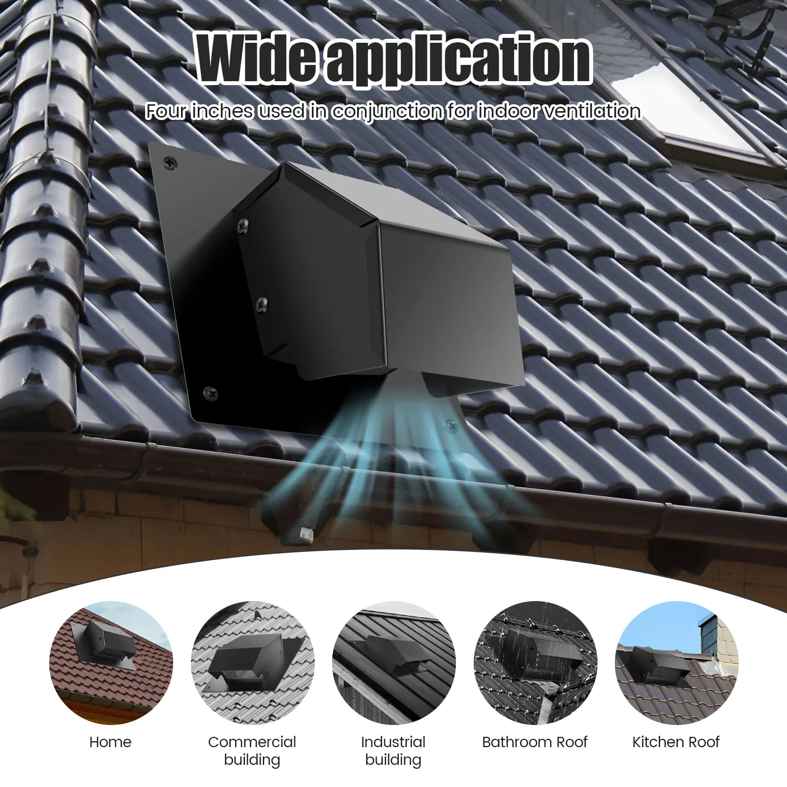 New Roof Vent Cap 4 Inch 430 Stainless Steel Roof Dryer Vent Removable Exhaust Easy Install Dryer Cap Stable