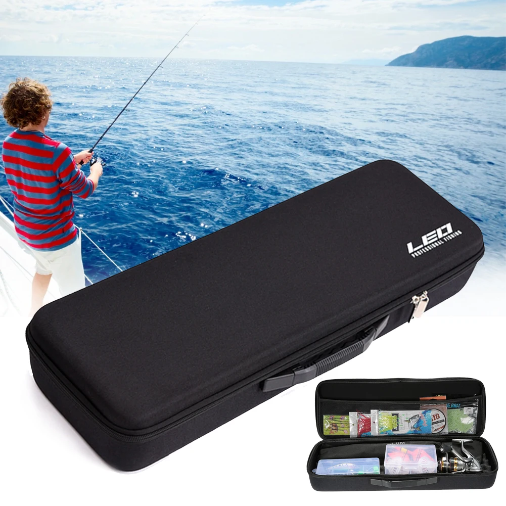 

54cm Shockproof Fishing Rod Bag EVA Hard Shell Water Resistant Portable Spinning Rod Reel Bait Storage Case Multifunctional Box
