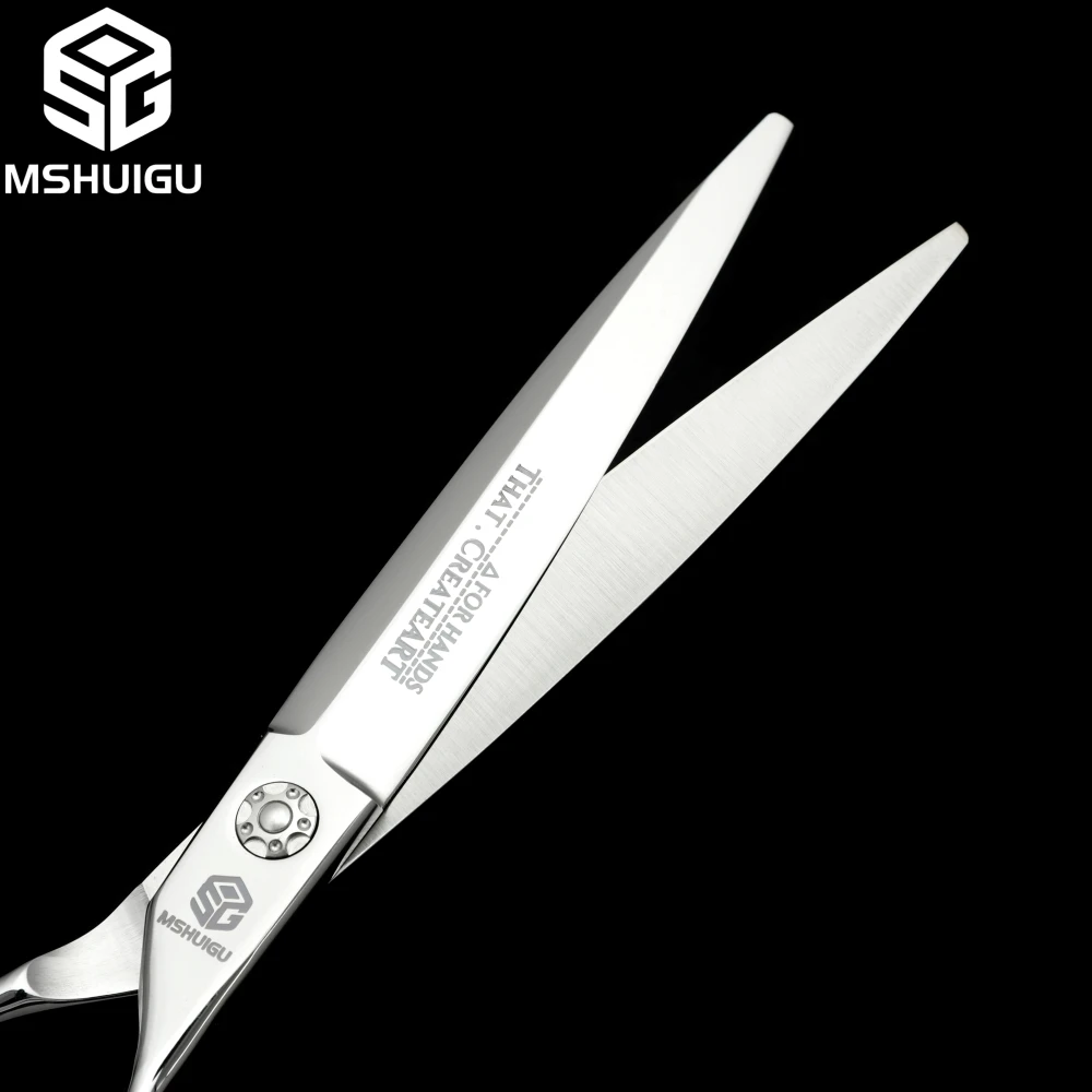 MSHUIGU VG10 전문가용 이발 가위 세트 7인치 다중 게이지 얇은 가위 두꺼운 머리카락 절단에 적합한 미용실 도구