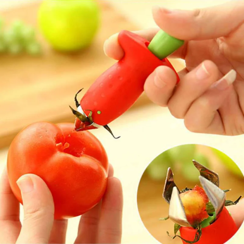 1Pcs Strawberry Huller Metal Tomato Stalks Plastic Fruit Leaf Knife Stem Remover Gadget Strawberry Hullers Kitchen Tool Freeship - AliExpress