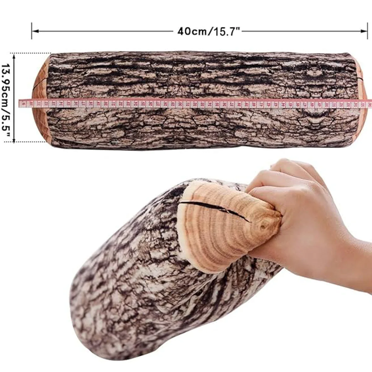 Decorative Cushion Throw Pillow Decorative Round Throw Pillow Comfortable Cute Wood Log Pillow Cushion For Home Couch Sofa Bedroom Living Room