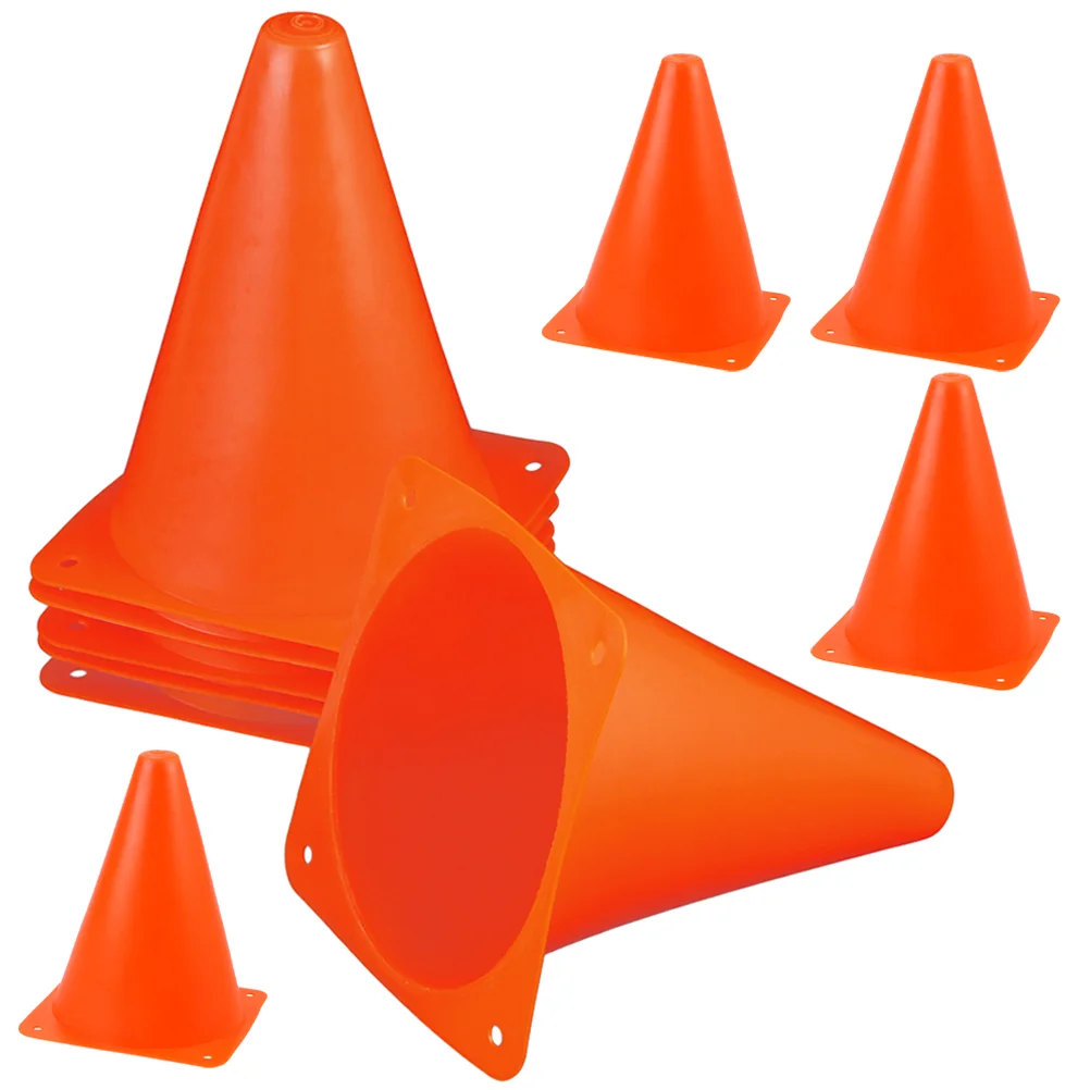 

10 Pcs 18cm Logo Bucket Skate Soccer Obstacle Cones Small for Sports Athletic Drills Traffic Training Marker Plastic Marking