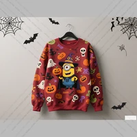 2025 Autumn Disney Mickey Minions Print Women's Sweatshirt  Sporty Casual Style With Plus Size Streetwear Trendy Hip-Hop Style