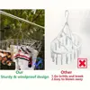1pc Sock Drying Rack With 30 Hooks, Stainless Steel Rotatable Hanger, Windproof Drip Hanger, Foldable Sock Hanger 4