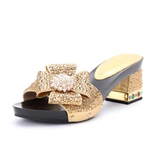 

2022 Shiny Silver Sexy High Heel Summer Sandals Party In Nigerian Wedding With Platform Shoes Woman Latest Slippers For Ladies