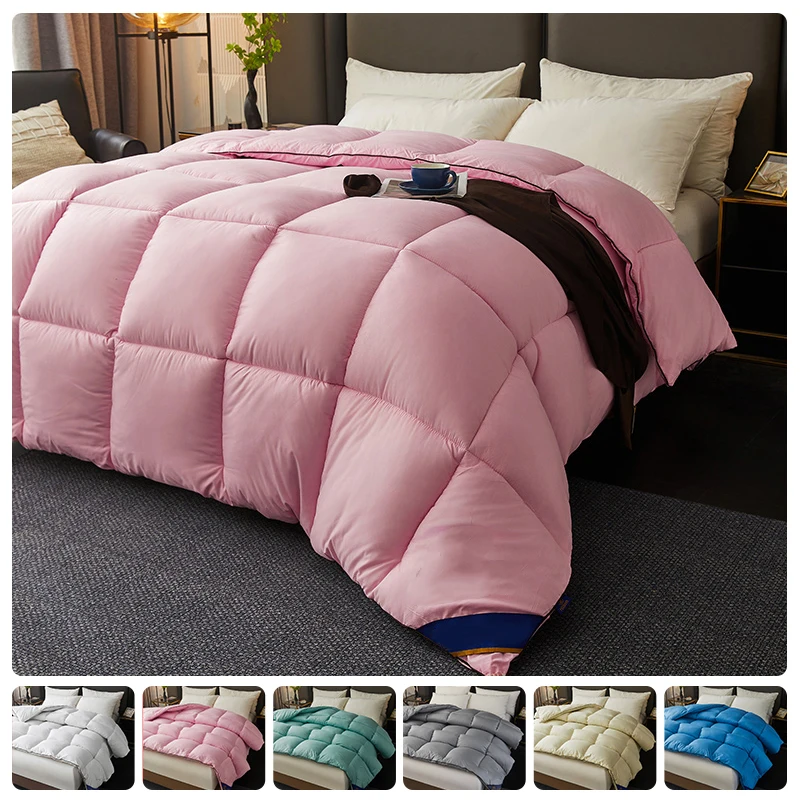 Winter Warm Thicken Duvet 100% Cotton Face Filling Fiber Down Quilts 150x200cm Home Sleeping White Duvet 1pc