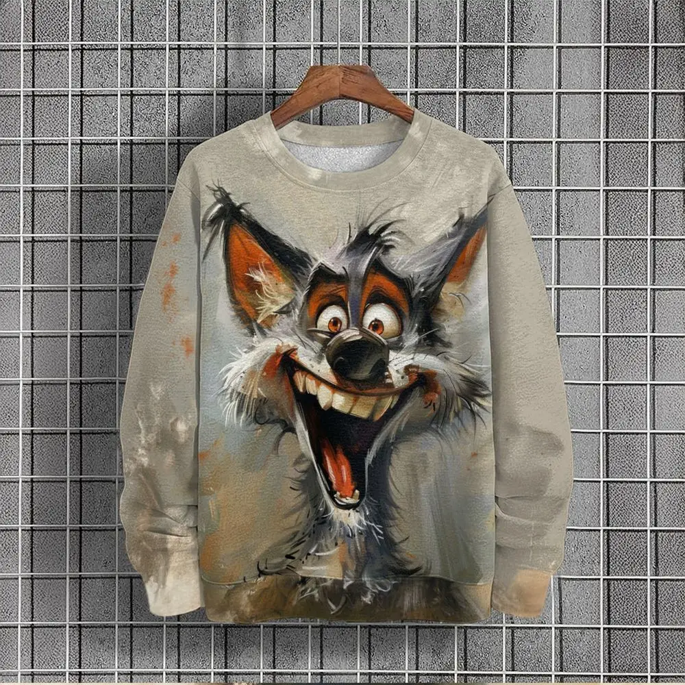 thumbnail image 1 of Suéter de otoño e invierno para hombre con estampado 3D de animales, suéter deportivo para ciclismo, suéter cálido, moda urbana, informal, parodia para hombre, 1 of 4