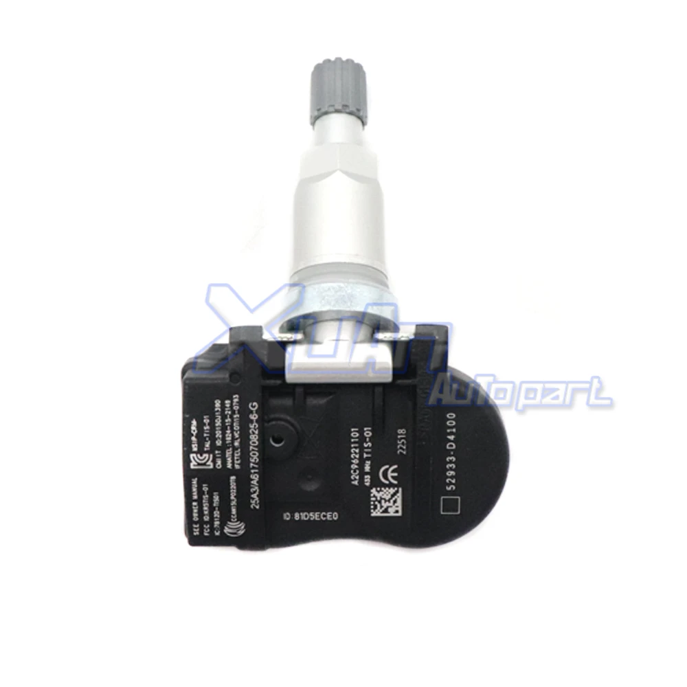 XUAN-TPMS Ÿ̾ з   52933-D4100, ׽ý G80 G90  ̿ Ÿ  Ϸ ҿ 433Mhz 52933-F2000  