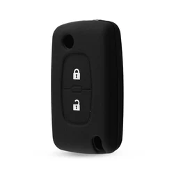 Premium Silicone Remote Key Case Cover - 2 Button Design for Black