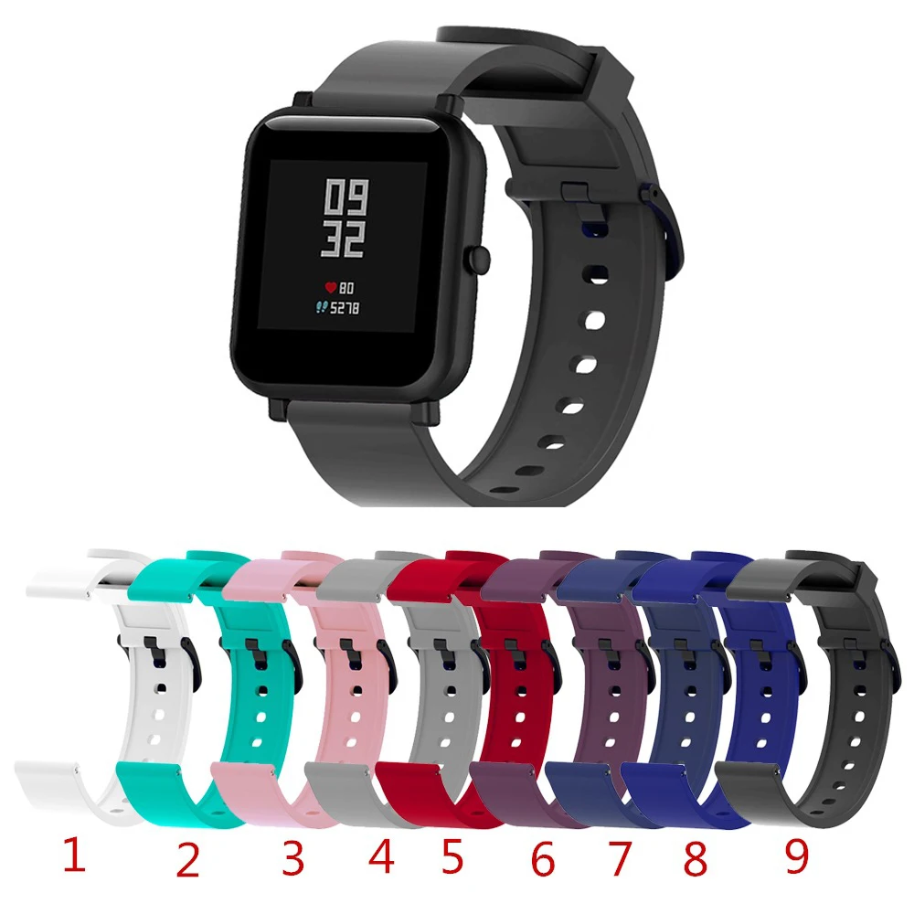 

Ремешок силиконовый для смарт-часов Amazfit Bip S, браслет для Huawei GT 3 2 42 мм/GT3 Pro 43 мм Honor Magic 2 42 мм Correa, 20 мм