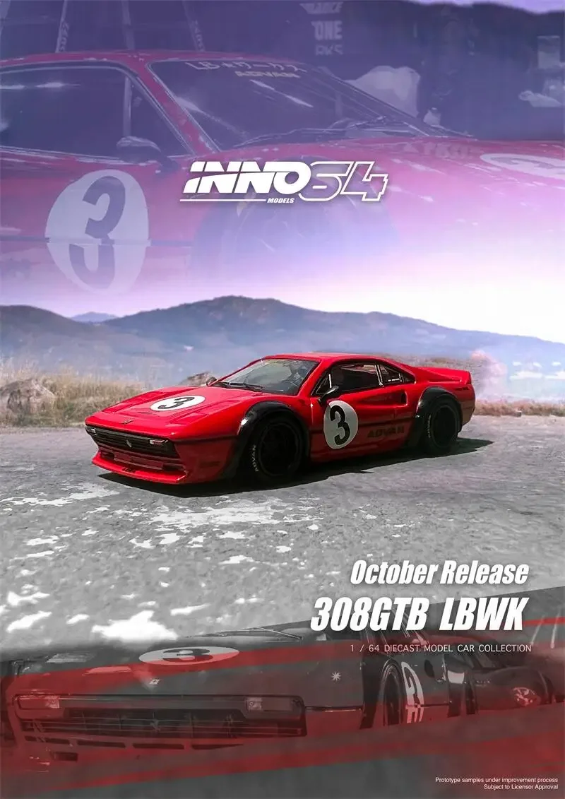 

INNO 1:64 LIBERTY WALK 308 GTB #3 красная литая модель автомобиля