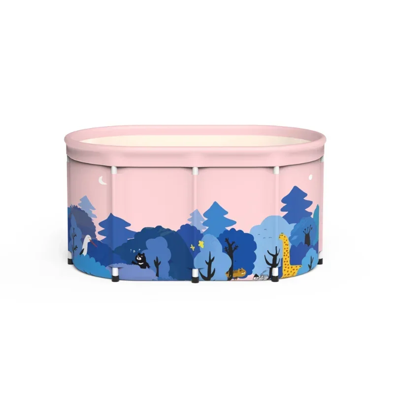 80/100cm Movable Adults Foldable Bathtubs Portable Student Thick Bathtub Family Bathtubs Children's Plunge Pool Spa