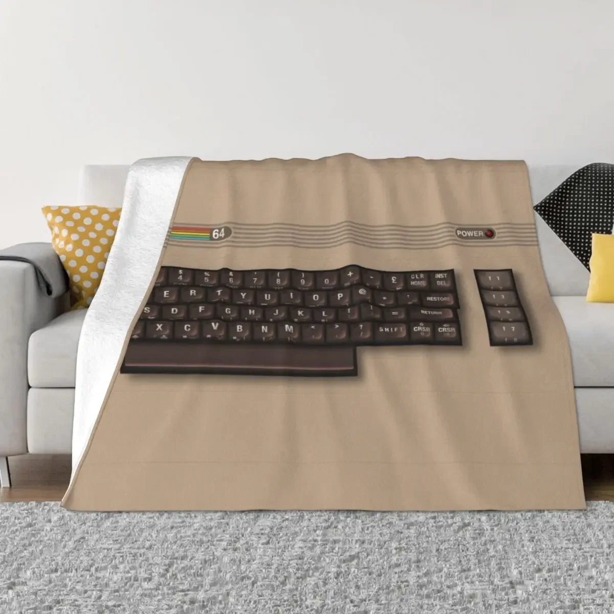 

Commodore 64 Blanket Warm Fleece Soft Flannel Multimedia C64 Amiga Computer Throw Blankets for Bed Sofa Outdoor Spring