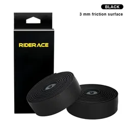 RIDERACE Professional Non-Slip Cycling Handlebar Tape - Soft, Comfortable, and Balanced Wrap (Black)