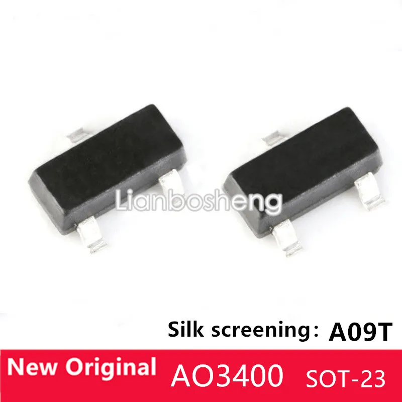 100 Pz Smd Mos Tubo Ao3400 Serigrafia A09T Sot-23 5.8 A30V N-Channel Fet