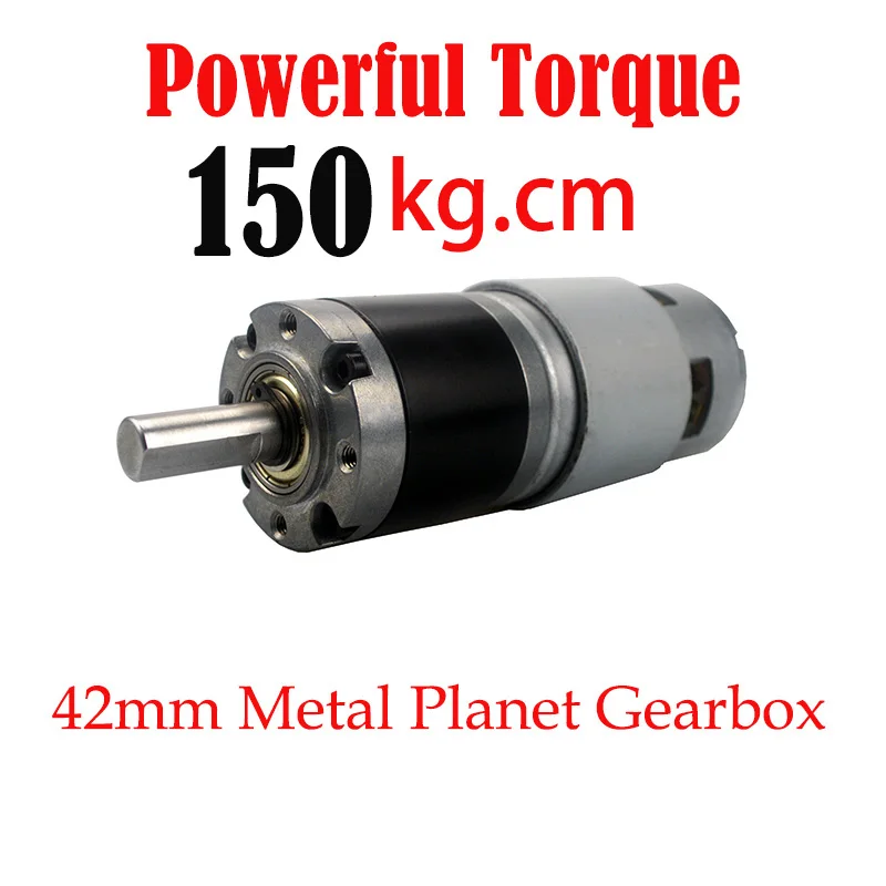 12V24VDC Low Speed Long Life Super Powerful Torque 42mm Planetary Gearbox Gears 775 Motor Planet Deceleration Brushed Gearmotor