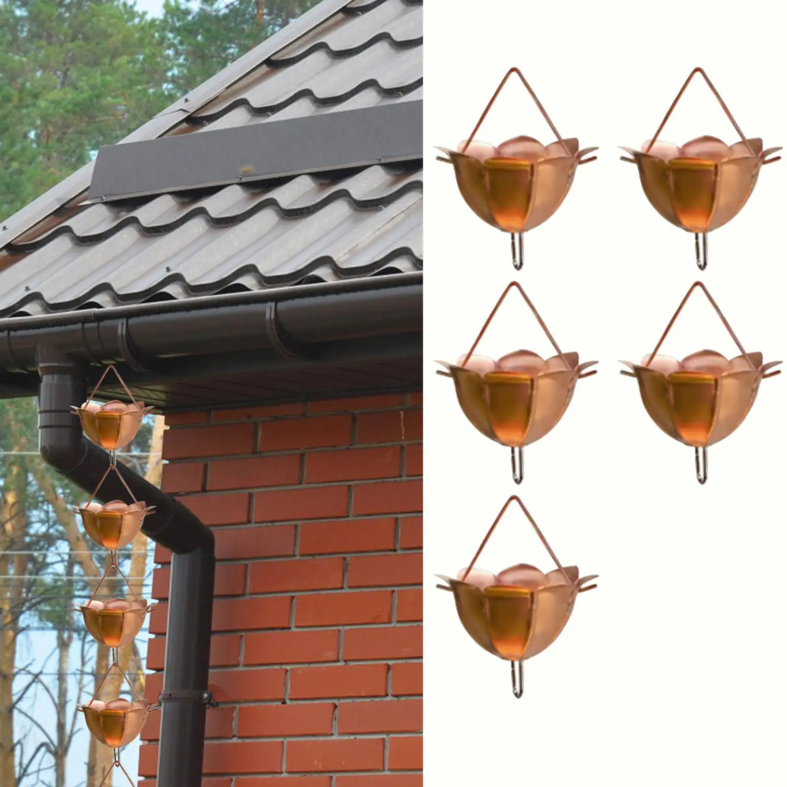 Rain Chains for Gutters 1M Professional Drainage Sturdy Multipurpose Rainwater Diverter for House Eaves Home Garden Porch Patio