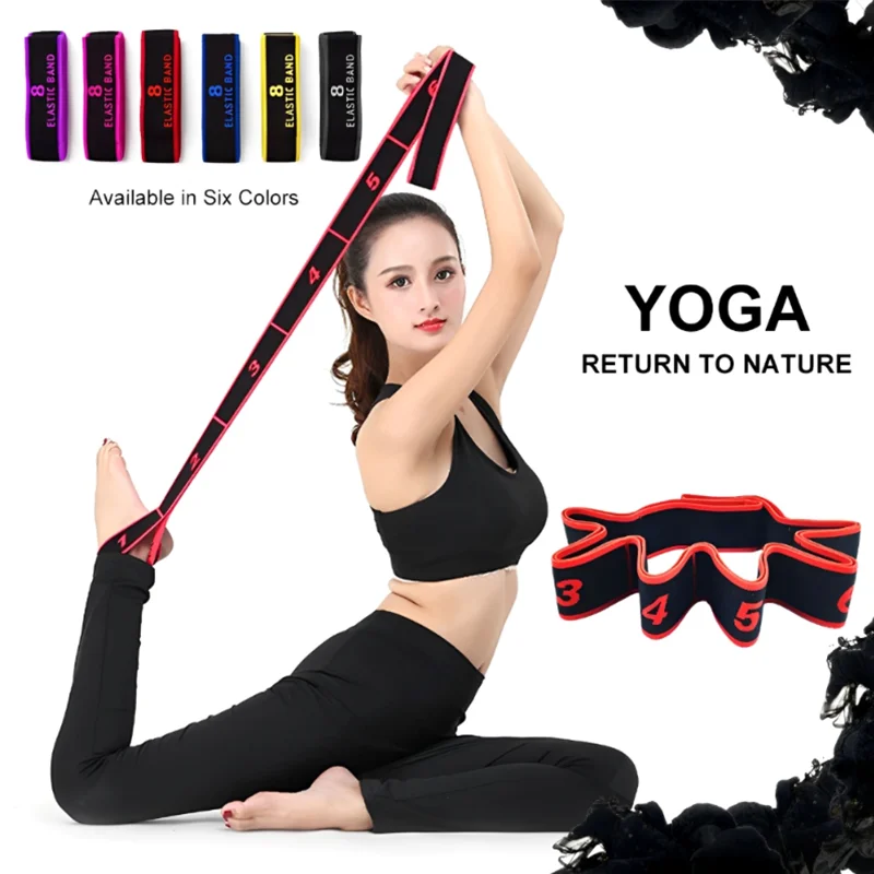 Yoga Pull Strap Belt Girl Elastic Latin Dance Stretching Band Loop Yoga Pilates GYM Fitness Exercise Resistance Band With Number