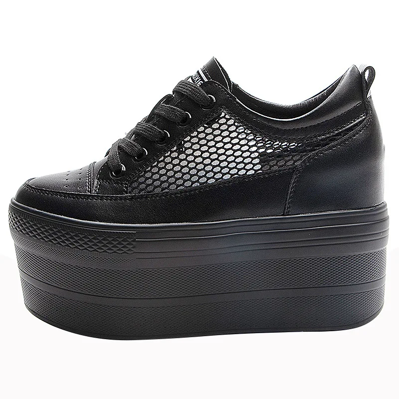 black and white striped platform sneakers