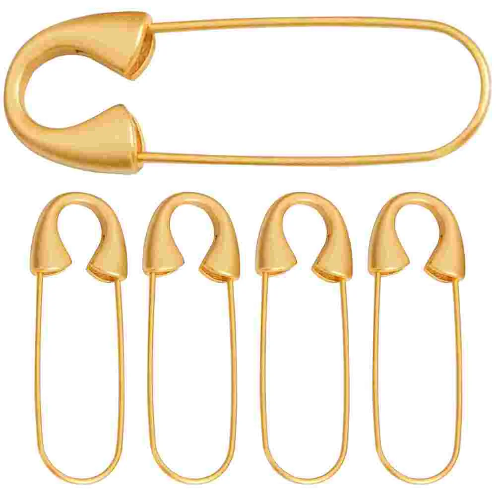 

5 Pcs Gold Pin Coatrack Blanket Gourd Outerwear Brooch with Holes Clothing Fixing Metal Fabric Base