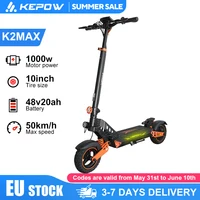 Trottinette électrique KEPOW K2MAX, autonomie 70 km, batterie 48V 20Ah, 1000W, pneus tout-terrain 10 pouces, double suspension, commandes par application, clignotants, éclairage LED, trottinette électrique pour adultes 3