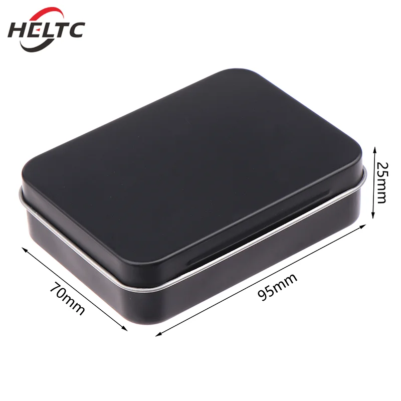 Black/Silver Frosted Household Iron Storage Box Metal Box Tin Plated Container Empty Hinged Lid Small Empty Storage Box