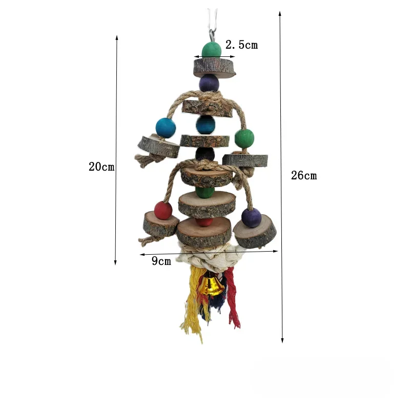 Colorful Wooden Parrot Chew Toys, Interactive Bite Bird Toys with Various Shapes for Large Parrots Pet Supplies