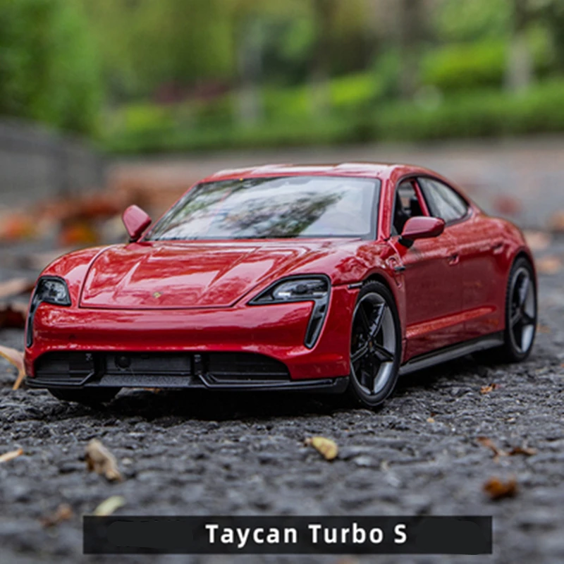 Welly 1:24 Porsche Taycan Turbo S 합금 스포츠카 모델 다이캐스트 금속 신 에너지 자동차 차량 모델 컬렉션 어린이 선물
