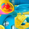 Baby Sunshade Swimming Ring Inflatable Pool Sheltered Pool Toy With Steering Wheel Safety Seat Baby Water Sports For Beach Sea 4