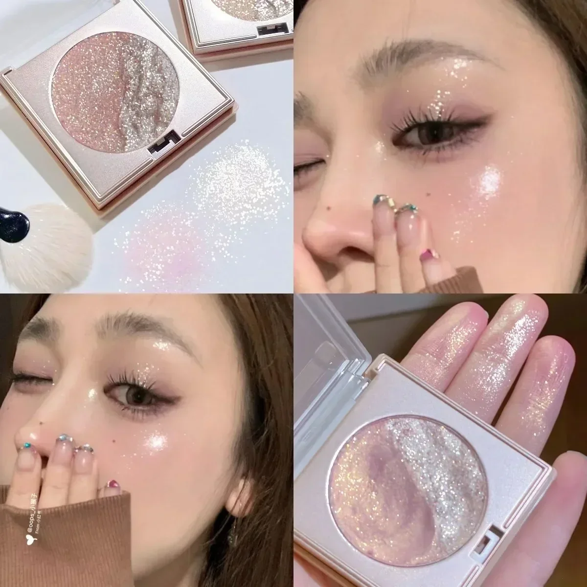 Two-color 3D Embossed Highlighter Powder Palette Makeup Face Contour Shimmer Water Light Highlight Pallete Illuminator Cosmetics face highlighter makeup palette contour palette