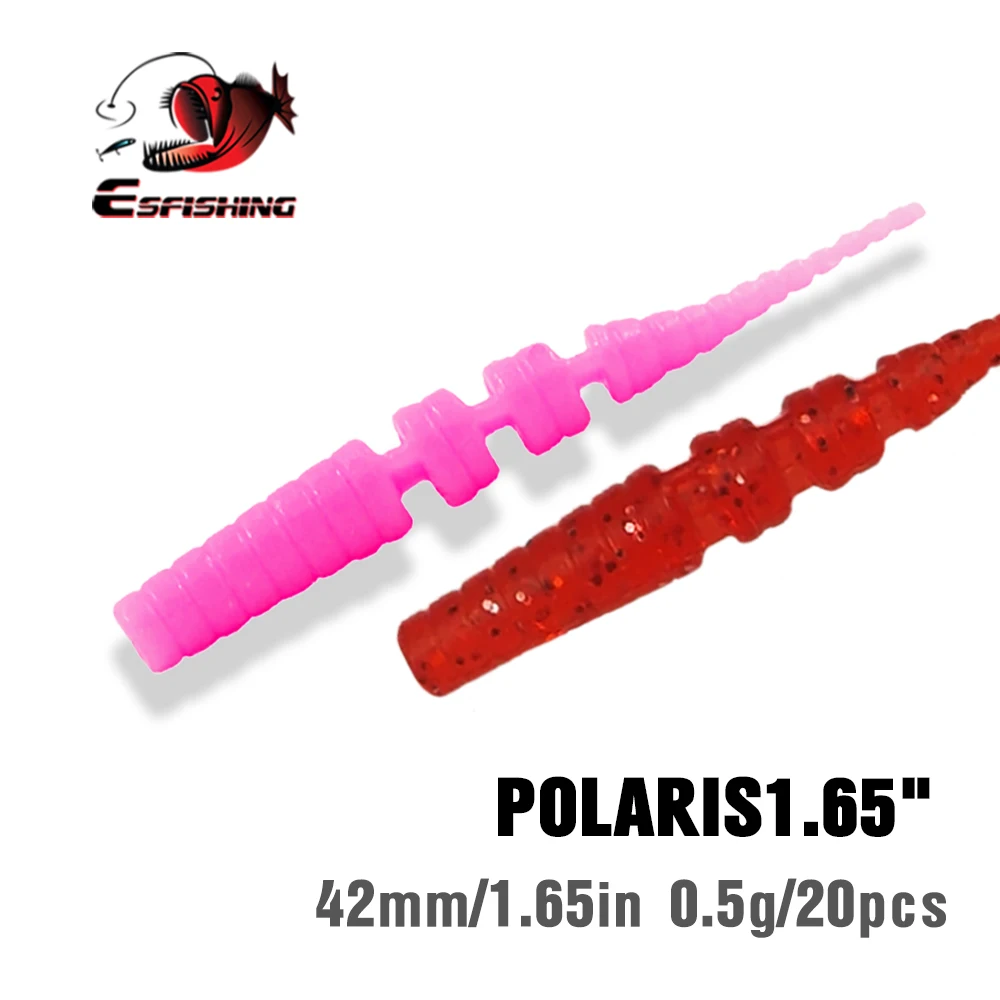 ESFISHING Polaris 42mm Sinking Artificial Silicone Soft Worm Baits