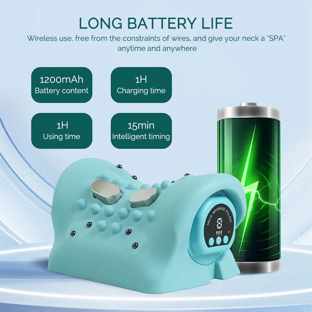 Electric Neck Massager Electric Neck Cervical Massager Head Pillow Neck Traction Vibration Kneading Massage Pillow Ergonomic