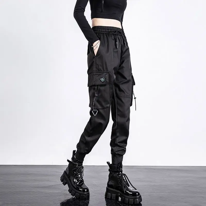 Summer Thin Slim Overalls Women's Neutral Loose Large Size Explosions Hot Girl High Waist Casual Tousled Pants New