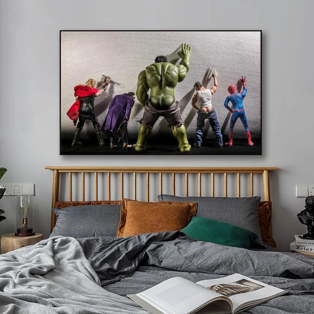 Endgame filme cartaz super-herói capitão américa homem de ferro pintura da  lona arte parede sala estar decoração casa