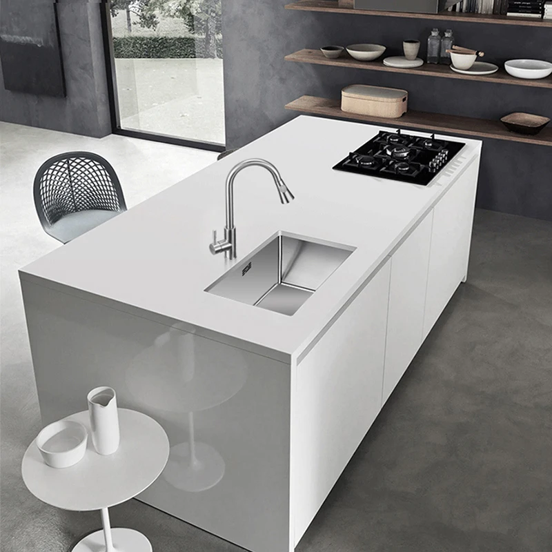Kitchen sink no lead handmade brushed 304 stainless steel 3mm thickness single bowl bar counter kitchen sink 5