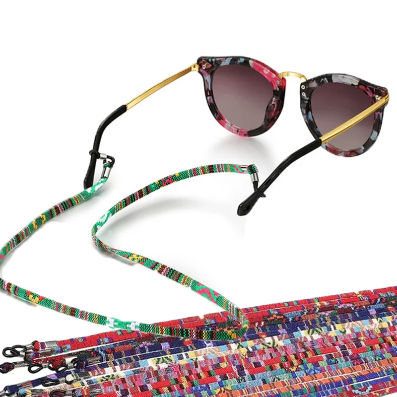 

Boho Colorful Cotton Sunglasses Strap Eyeglass Chain Cord Reading Glasses String Holder Neck Ethnic Lanyards Eyewear Accessories